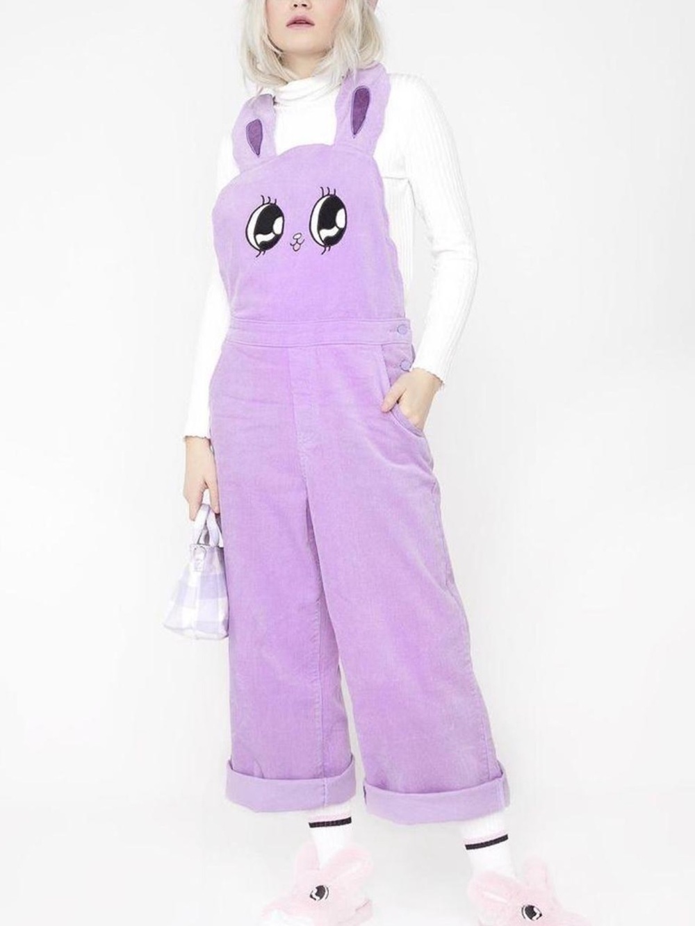 Lazy Oaf x Esther Loves You Lavender Bunny Overalls